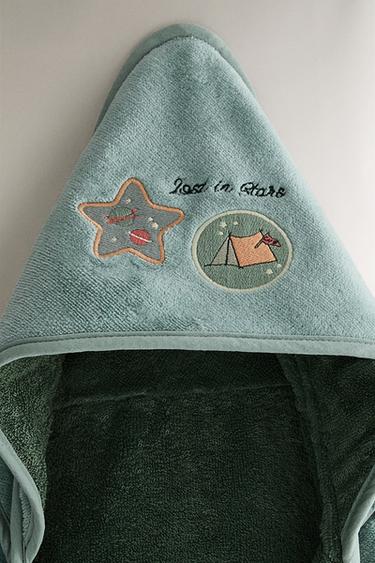 SERVIETTE DE BAIN CAPUCHE BÉBÉ ESPACE - Vert de Zara - Image 4