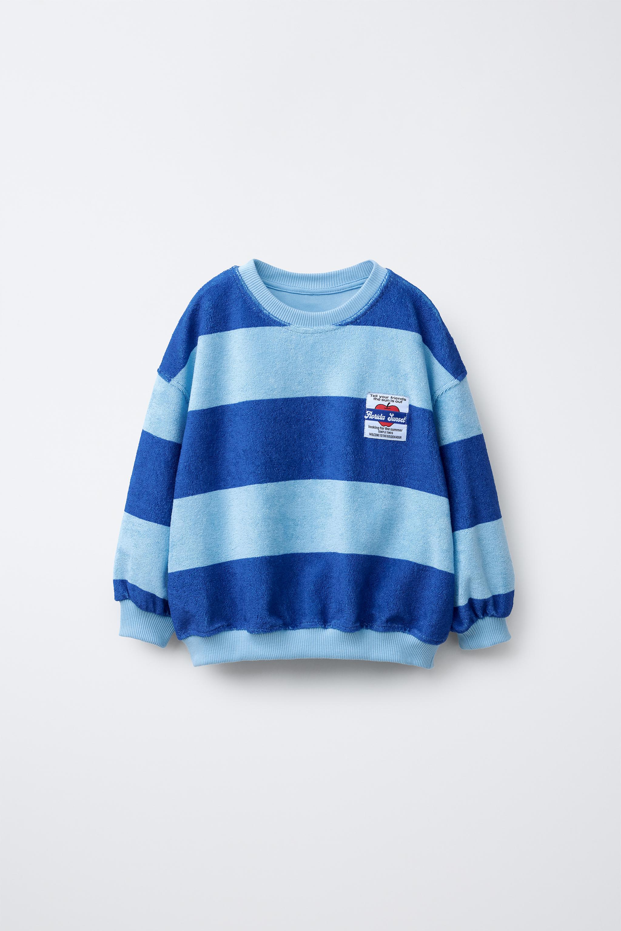 若者に人気のブランド EFFECT TOWEL SWEATSHIRT States United ZARA | Blue - LABEL WITH トップス