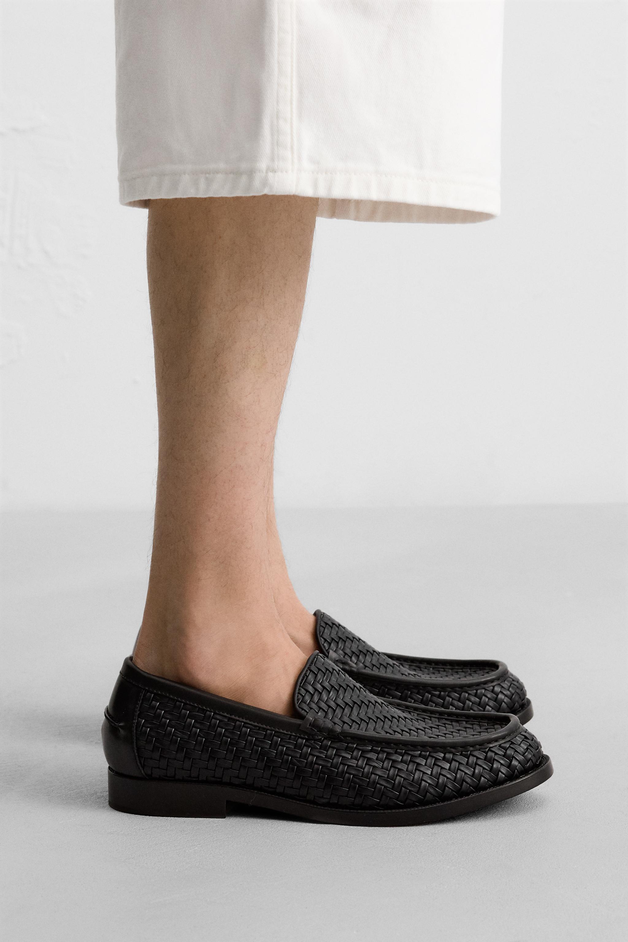 未使用品❣️zara man ザラマン 編み込み 本革レザー ローファー