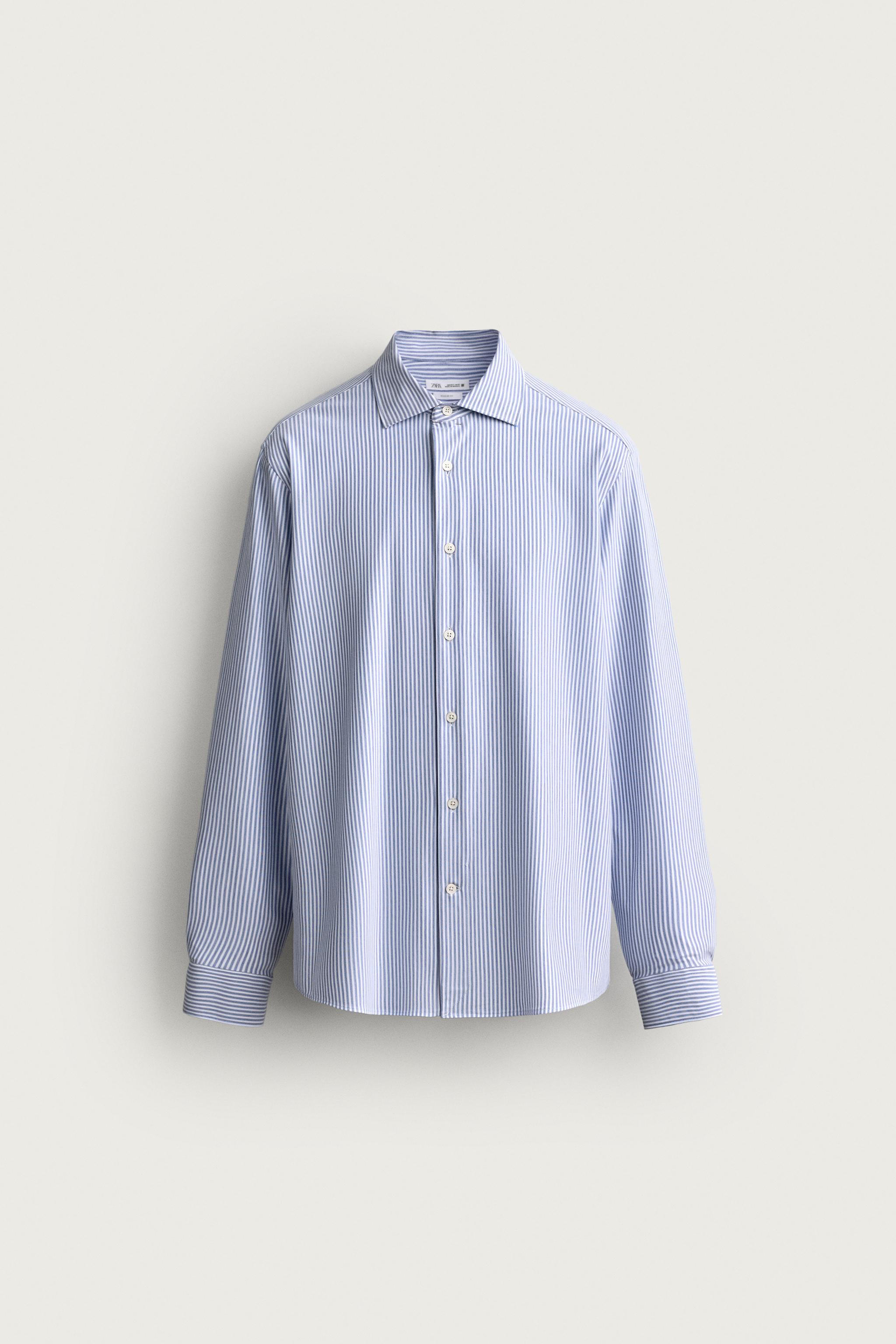 REGULAR FIT SHIRT — Blue / White