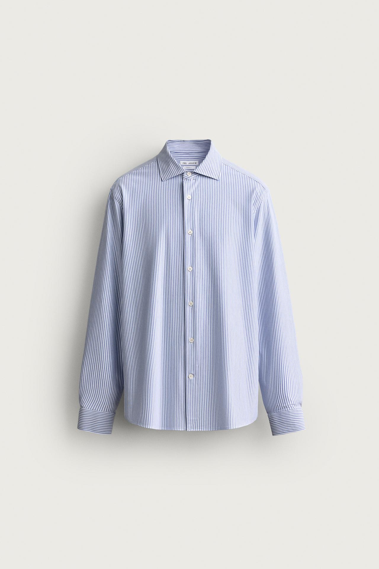 REGULAR FIT SHIRT — Blue / White