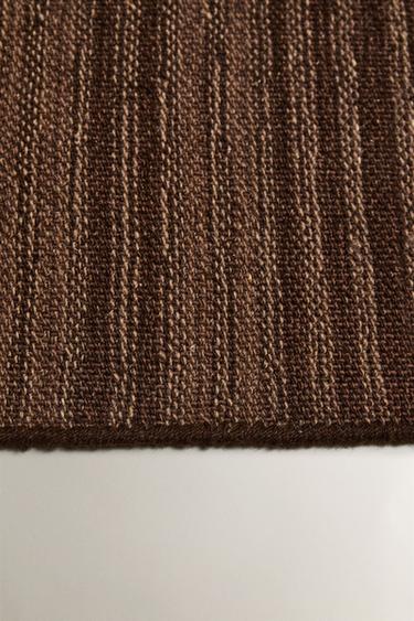 WOOL RUG WITH CONTRAST STRIPES - Brown by Zara - Image 4