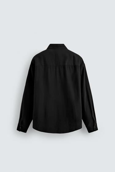 RELAXED FIT FLOWY SHIRT - Black by Zara - Image 7