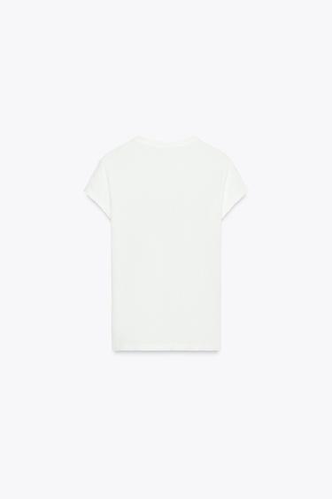 RUSTIC T-SHIRT WITH SLOGAN - White / Red by Zara - Image 6
