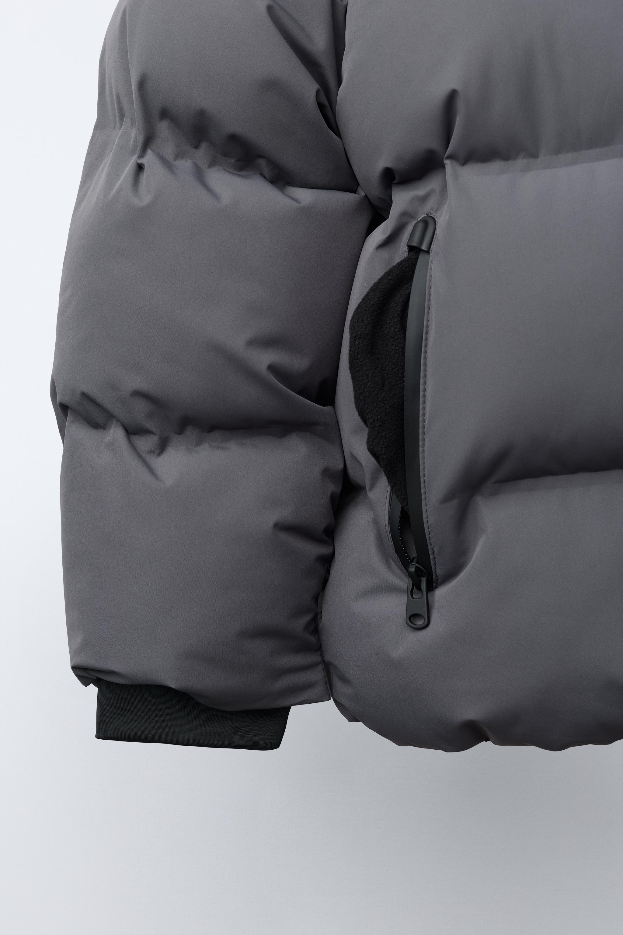 WATER-REPELLENT HOODIE PUFFER COAT