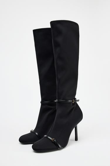 ANKLE STRAP STILETTO HEEL BOOTS - Black by Zara - Image 2