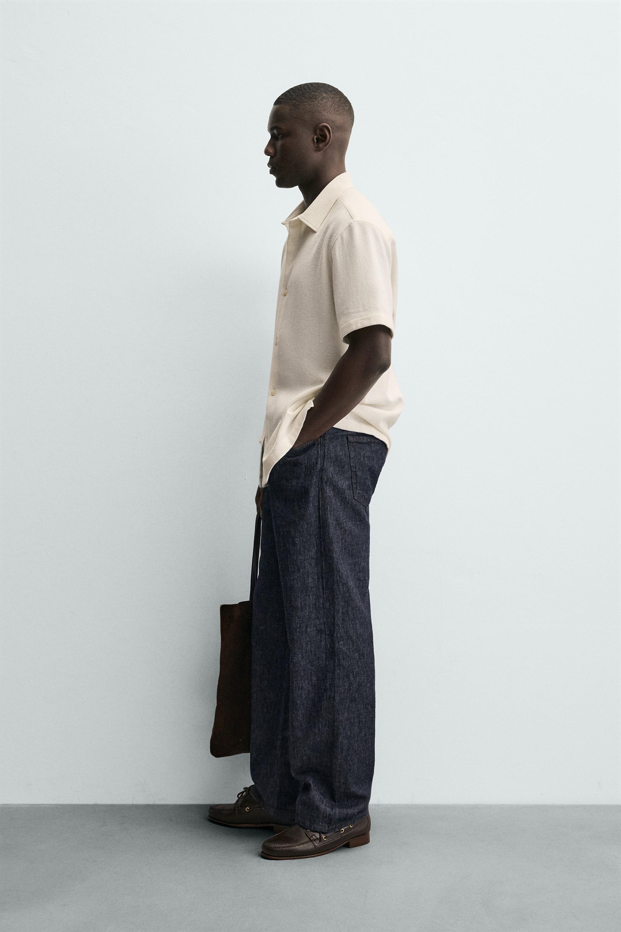 Мужские рубашки Zara REGULAR FIT TEXTURED SHIRT — фото 4