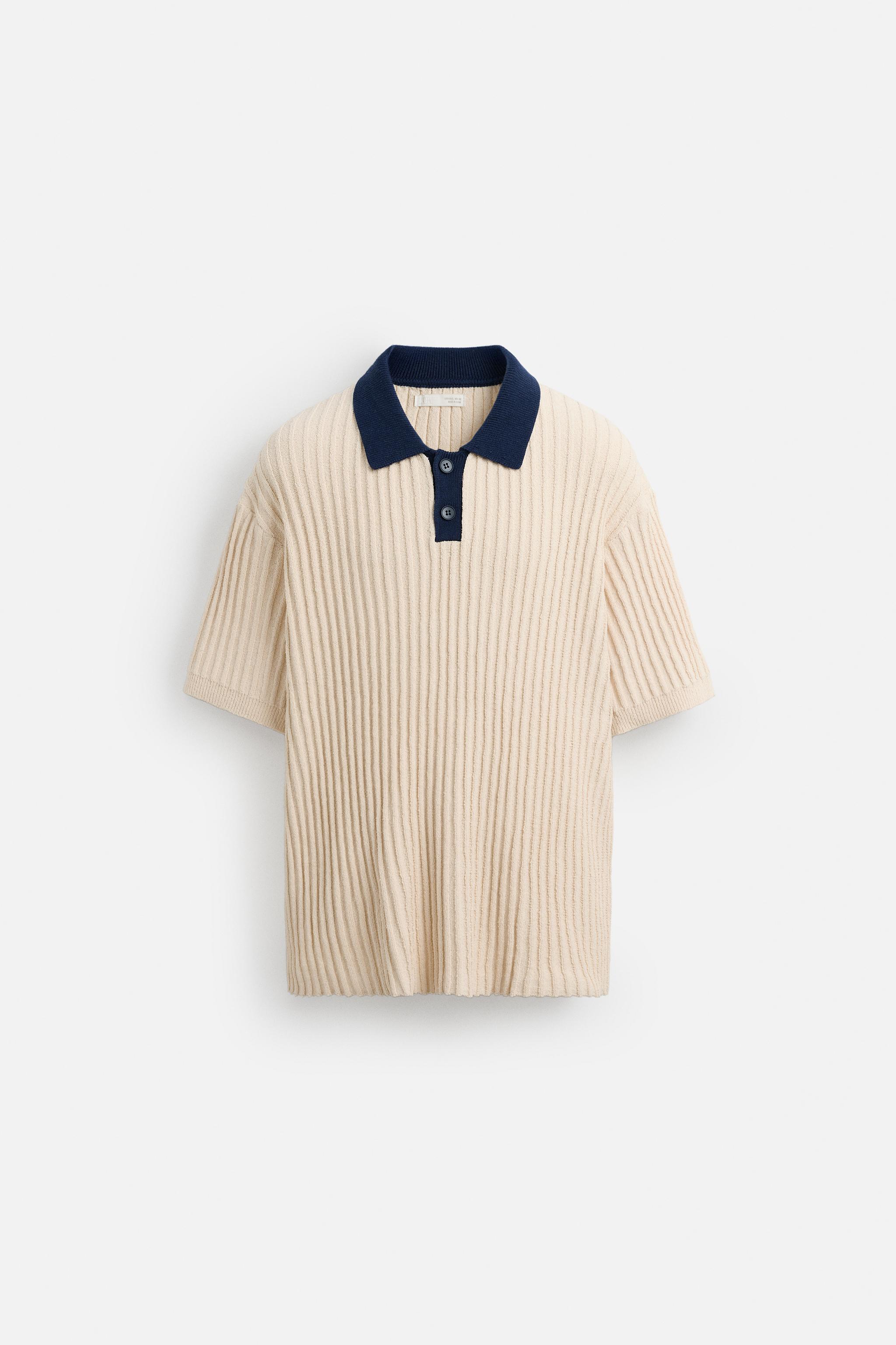 安心★関税込み★ZARA★CONTRAST KNIT POLO SHIRT CONTRAST KNIT POLO SHIRT - Red | ZARA United States
