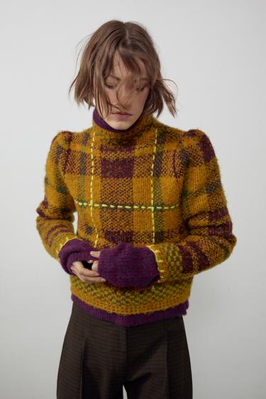 CHECK KNIT JUMPER - Multicoloured by Zara