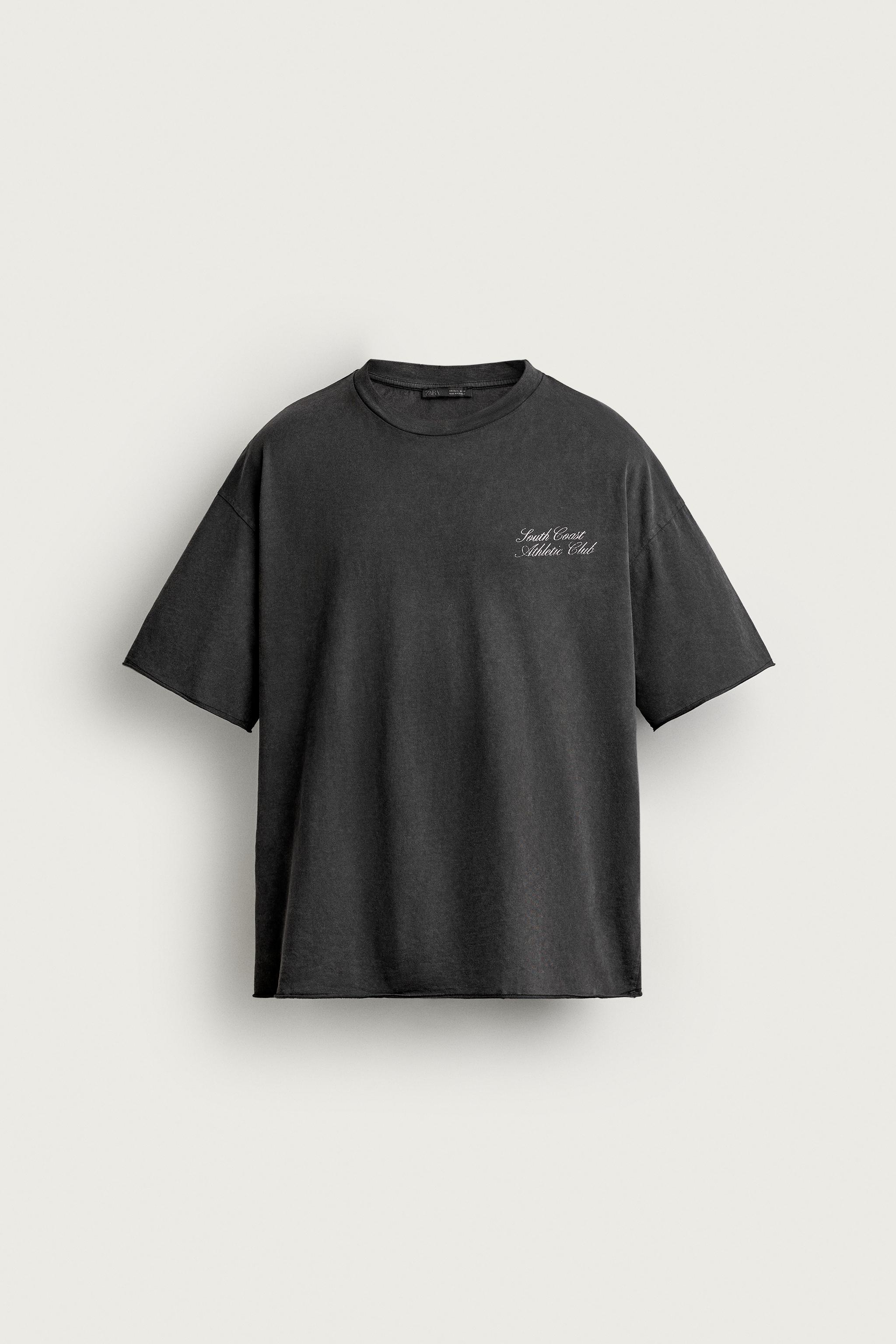 Zara YIKAMA EFEKTİLİ RELAXED FIT BASKILI T-SHIRT görsel 8
