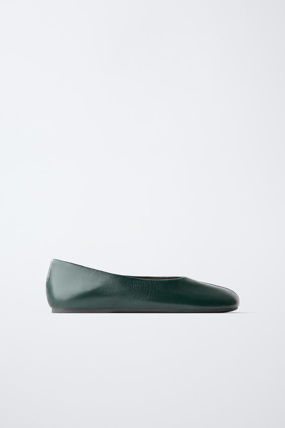 BAILARINA PIEL - Verde de Zara - Imagen 0