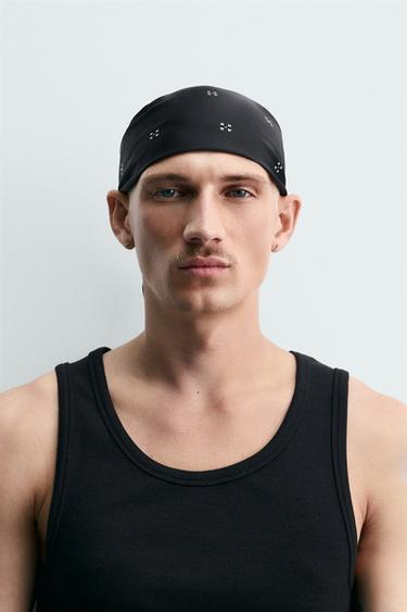 GEOMETRIC PRINT SATIN BANDANA - Black by Zara - Image 0