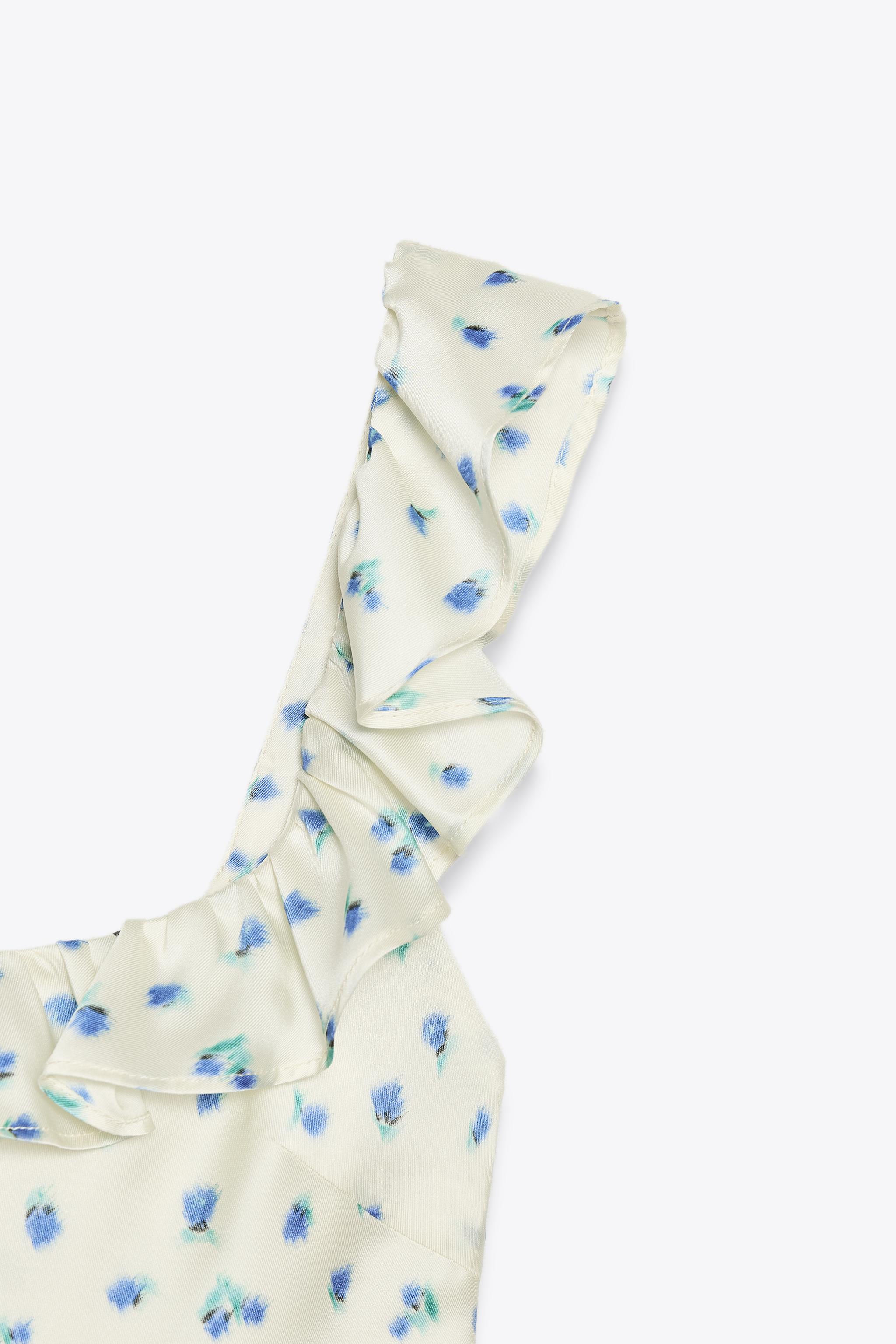 ZARA プリント柄サテンワンピース 2940/067 ZW COLLECTION プリント柄サテンワンピース - イエロー | ZARA