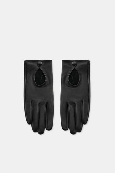100% LEATHER SHORT GLOVES — Black 2