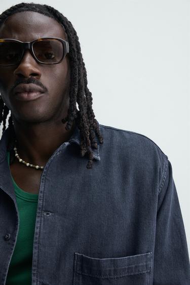 SURCHEMISE EN DENIM LÉGER - Indigo de Zara - Image 4