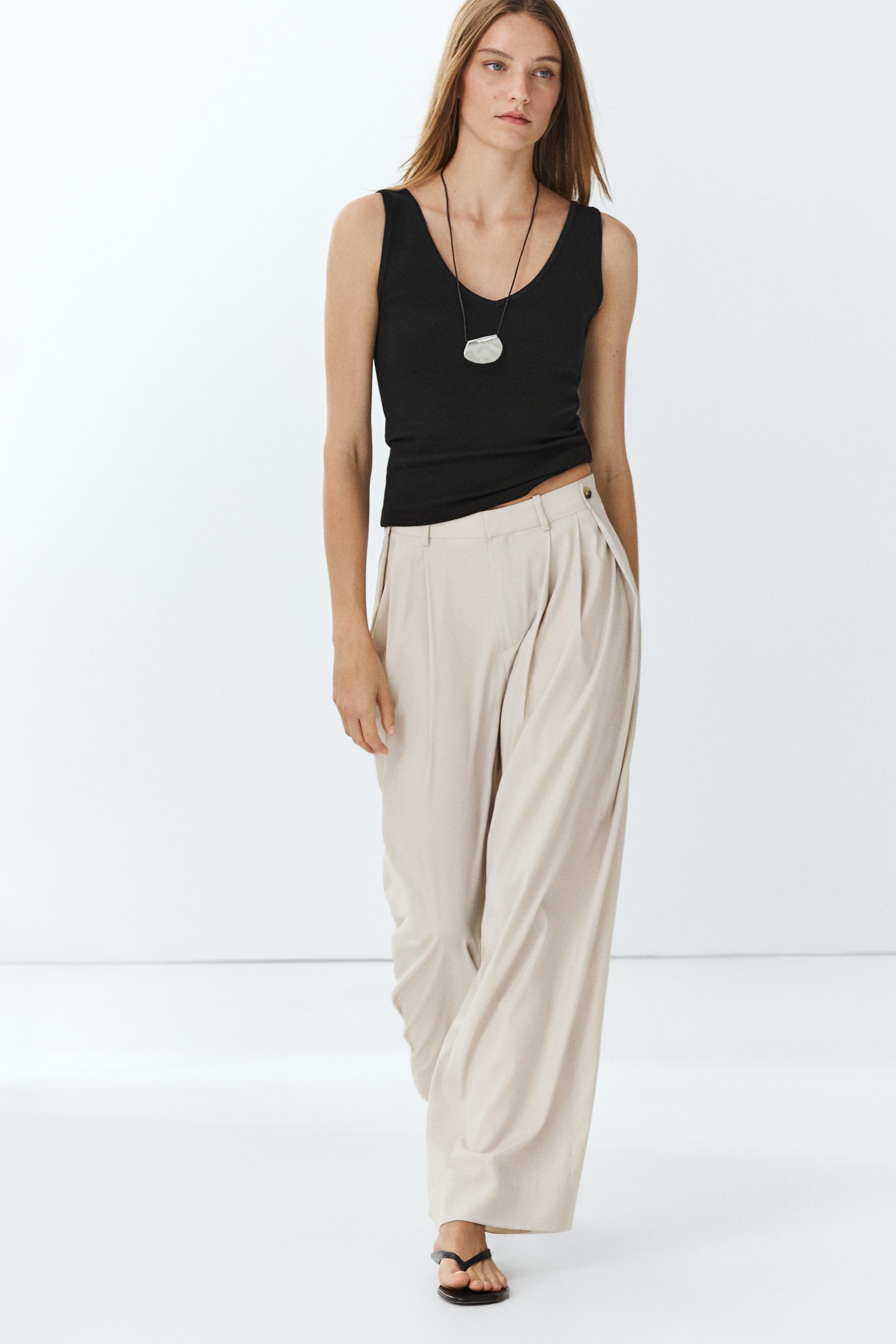 Cotton blend strappy top