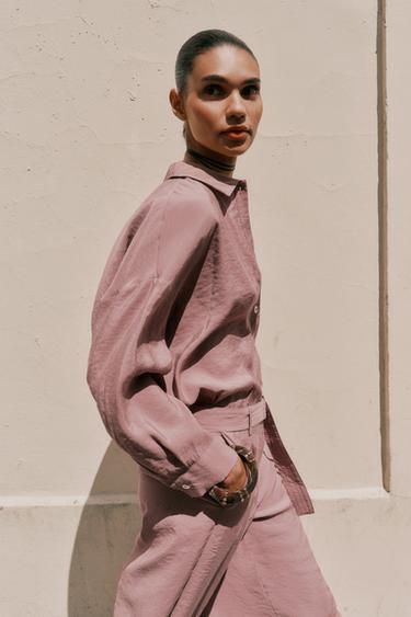 SOFT FLOWING SHIRT - MARSALA by Zara - Image 4