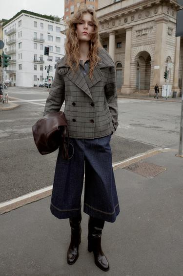برمودا Z1975 طويل DENIM ثنيات - أزرق الخاص بـ Zara