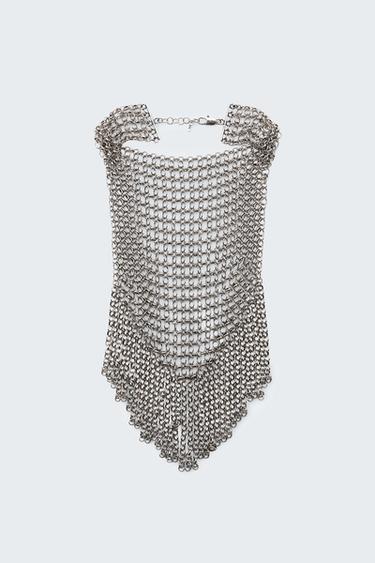 COLLIER BAVOIR À ANNEAUX - Argent de Zara