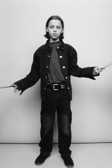 Zara LINED DENIM JACKET - Black