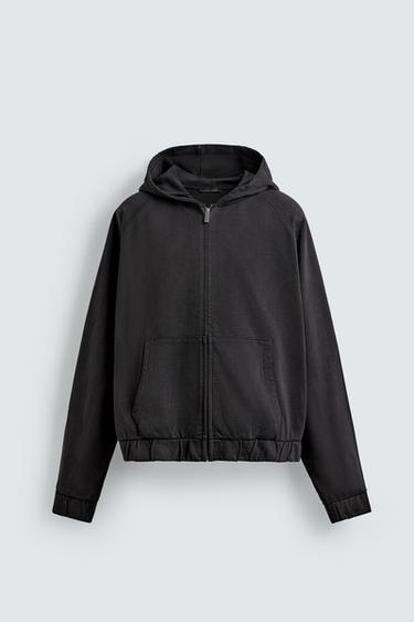 BOXY FIT HOODIE SWEATSHIRT - khaki by Zara