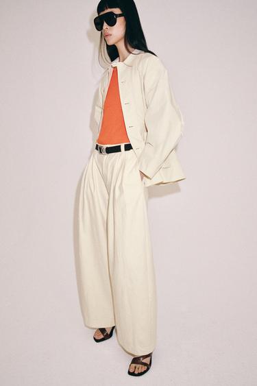 OVERSIZE NADRÁG ZW COLLECTION – Ekrü a ZARA-tól