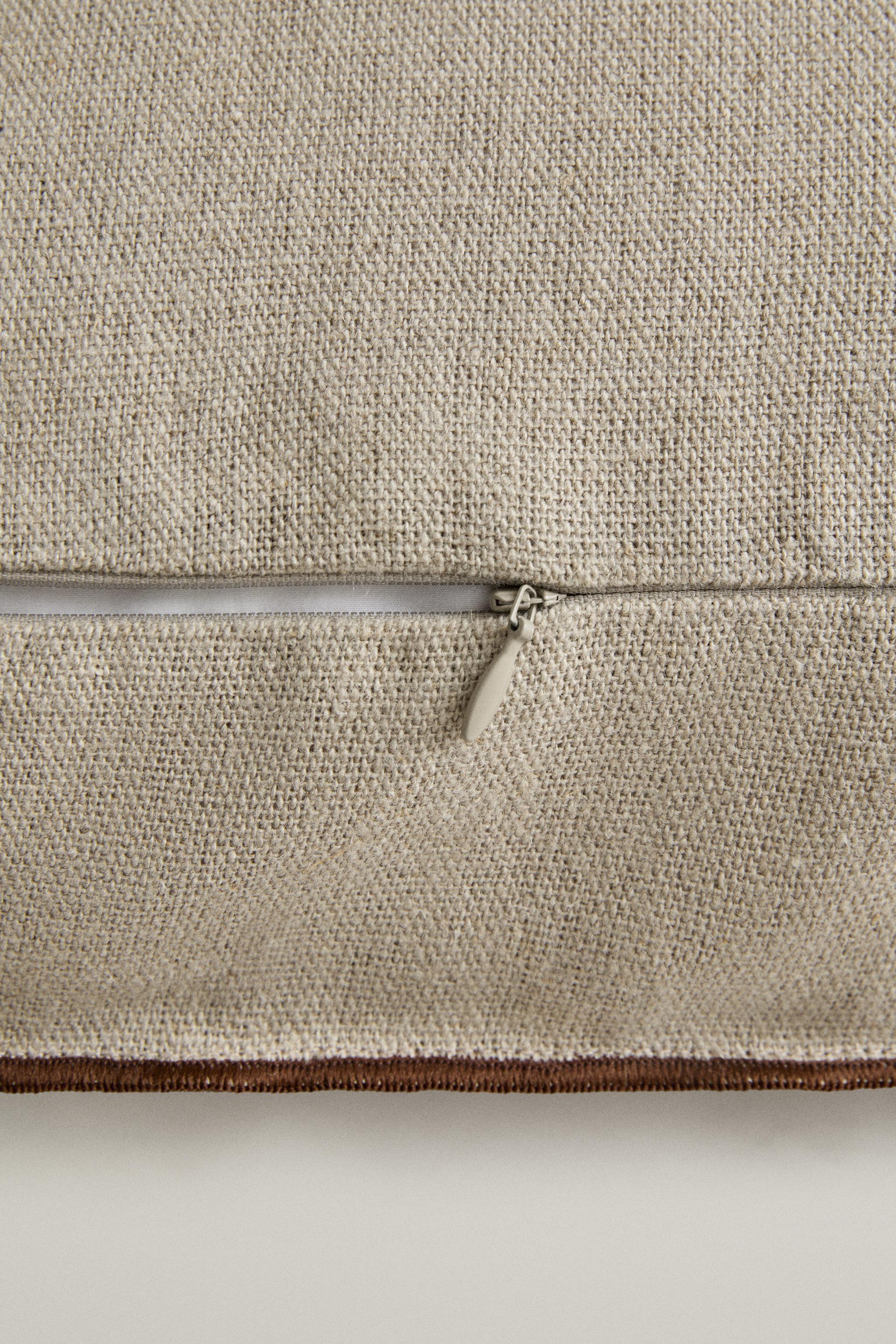 PRINTED LINEN THROW PILLOW COVER
