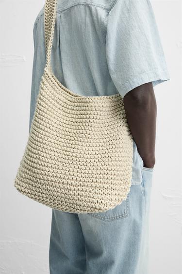 MACRAMÉ SHOULDER BAG - Ecru White by Zara - Image 1