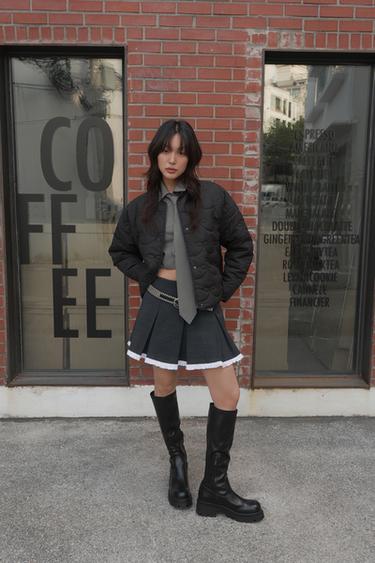 ボウディテール パフジャケットブラックZaraのボウディテール パフジャケット - ブラック 