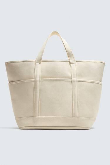 Zara FABRIC SHOPPER - Off White