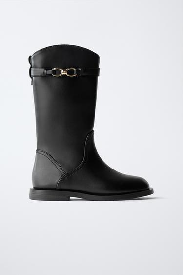 TALL BOOT WITH BUCKLE - Black by Zara - Image 0