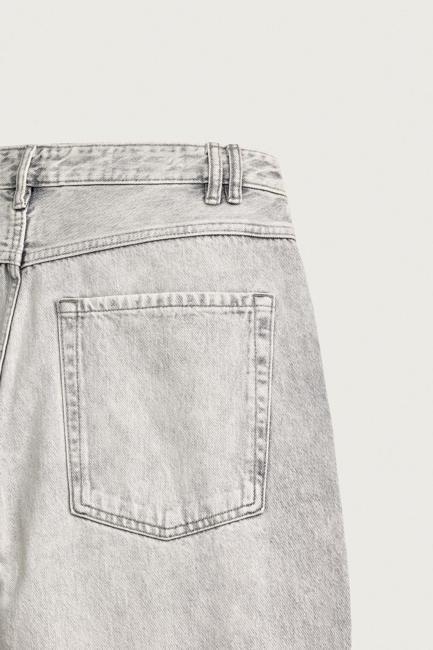 Мужские джинсы Zara Loose Fit, цвет: Жемчужный серый — фото 10