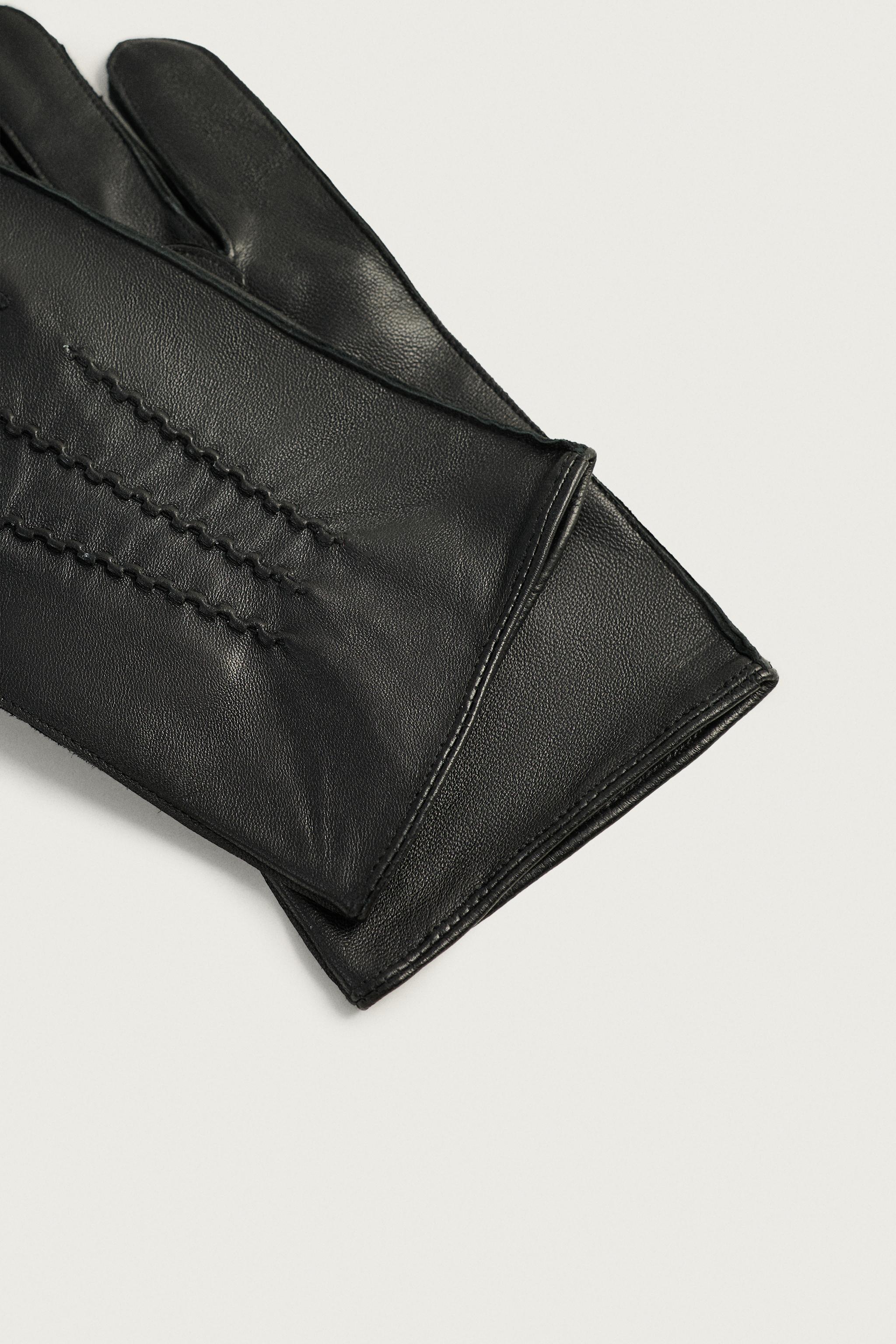 LEATHER GLOVES WITH TOPSTITCHING