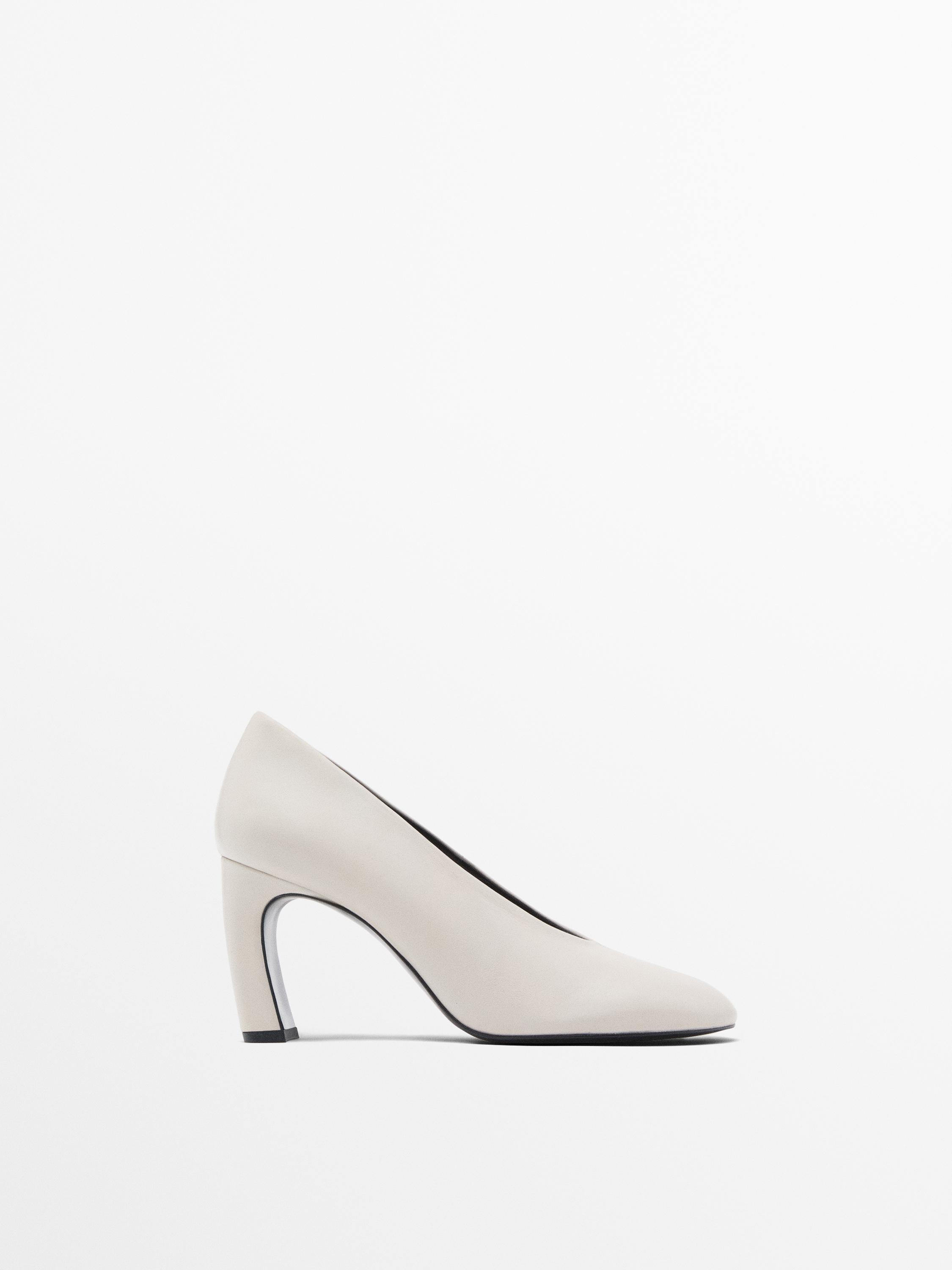 Heeled shoes with rounded toe - Ecru | ZARA United States Heeled shoes with rounded toe - Ecru | ZARA United States