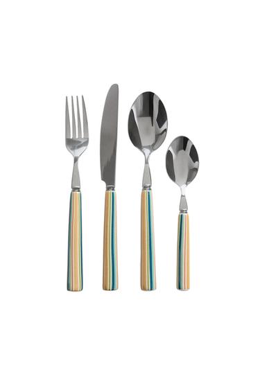 CUTLERY SET WITH CERAMIC HANDLE (SET OF 4) - Steel by Zara