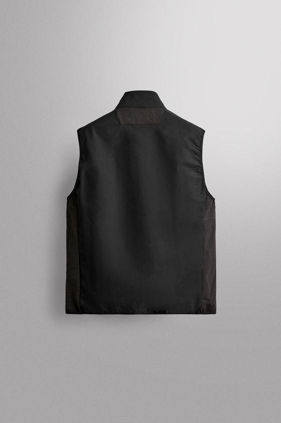 GILET TECHNIQUE COMBINÉ - Noir / Blanc de Zara - Image 6