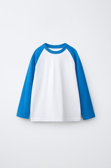 LANGÆRMET RAGLAN-T-SHIRT - blålig fra Zara