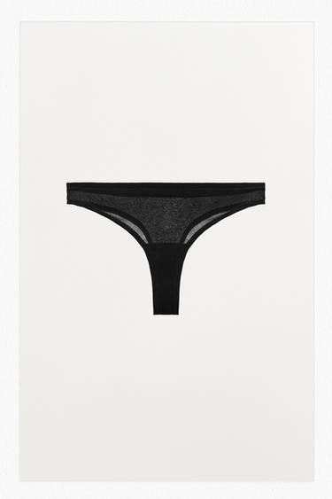 TANGA SOFT - Noir de Zara
