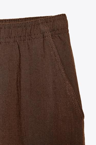 PANTALON STYLE PYJAMA - Marron chocolat de Zara - Image 6