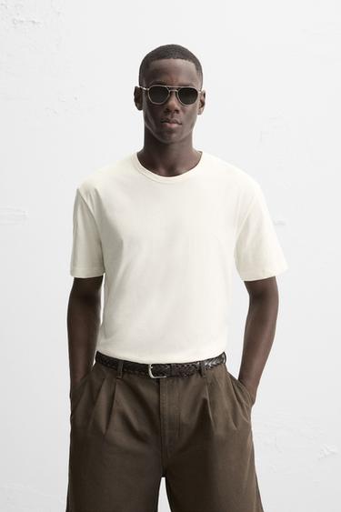 BASIC LIGHTWEIGHT T-SHIRT - Oyster-white by Zara