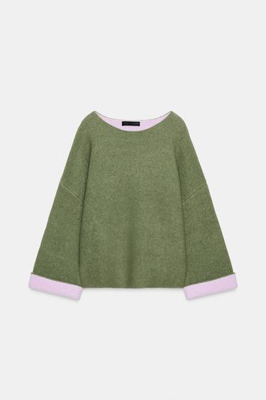 JERSEY PUNTO COMBINADO - verde lavado de Zara