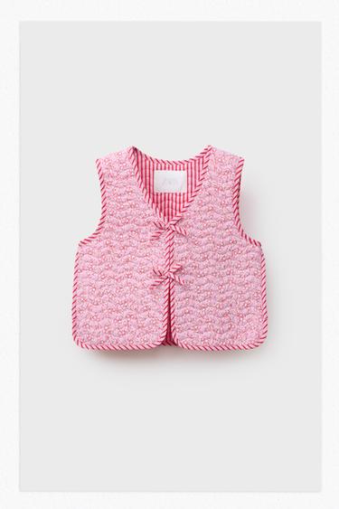 CHALECO ACOLCHADO FLORES - Fucsia de Zara