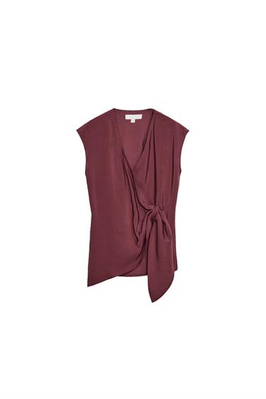TOP FLUIDO NUDO - teja oscuro de Zara