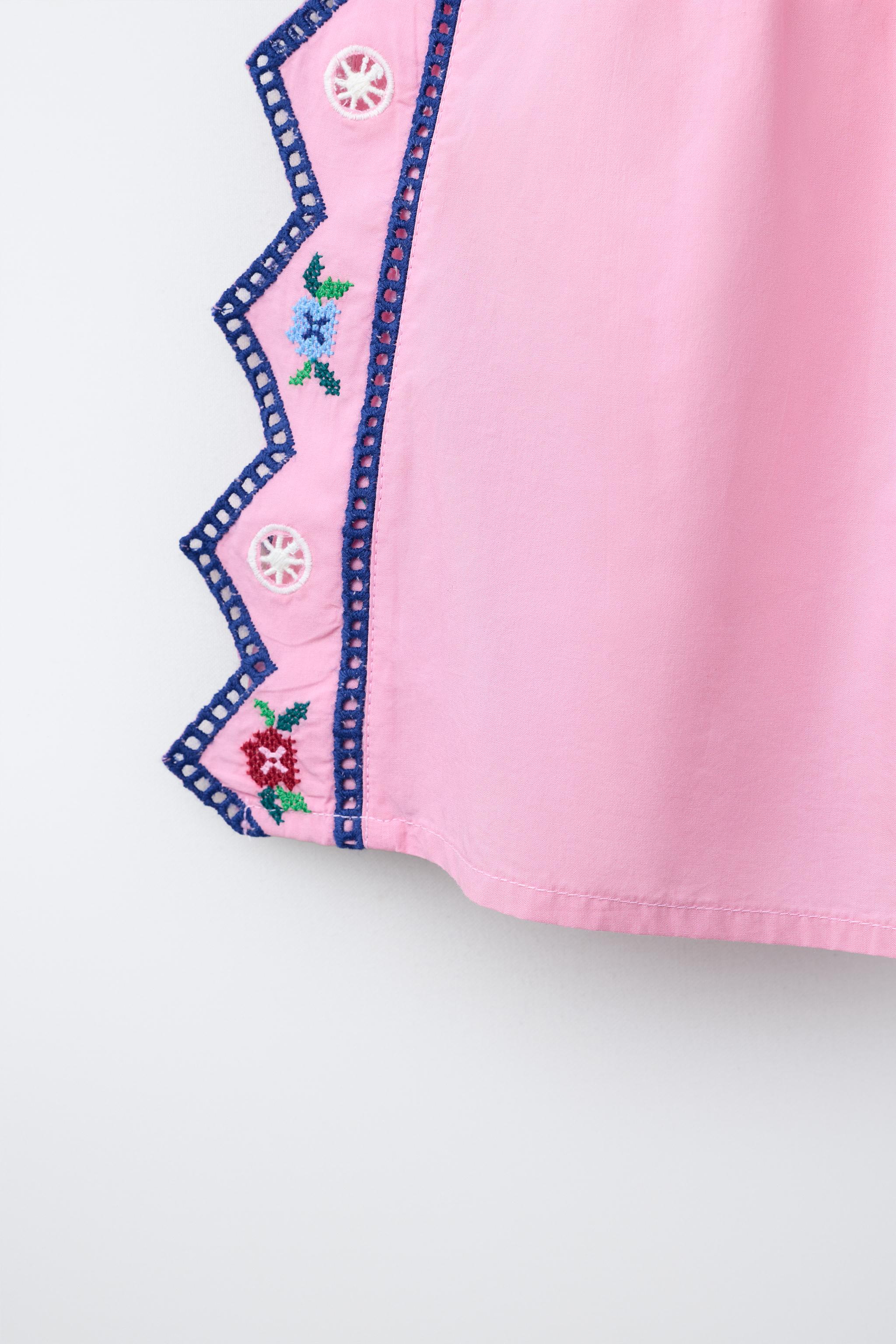 ZIGZAG EMBROIDERED TOP - Strawberry | ZARA United States