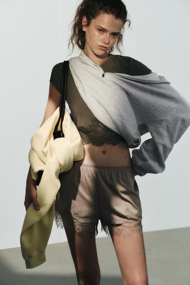 EMBROIDERED SHORTS — Brown / Taupe 2