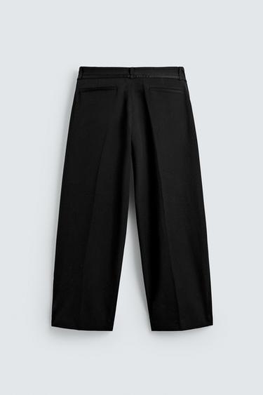 BALLOON TROUSERS WITH PLEATS AND BELT - Black by Zara - Image 7