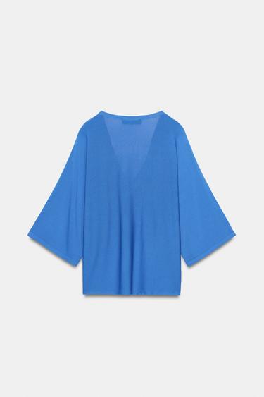 LOOSE-FIT V-NECK KNIT JUMPER - Bluish by Zara - Image 8