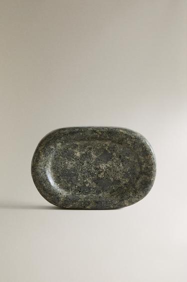GREENISH MARBLE BATHROOM SOAP DISH - Green by Zara