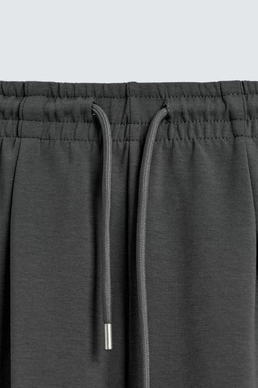 INTERLOCK WIDE-LEG JOGGER TROUSERS - Dark grey by Zara - Image 8