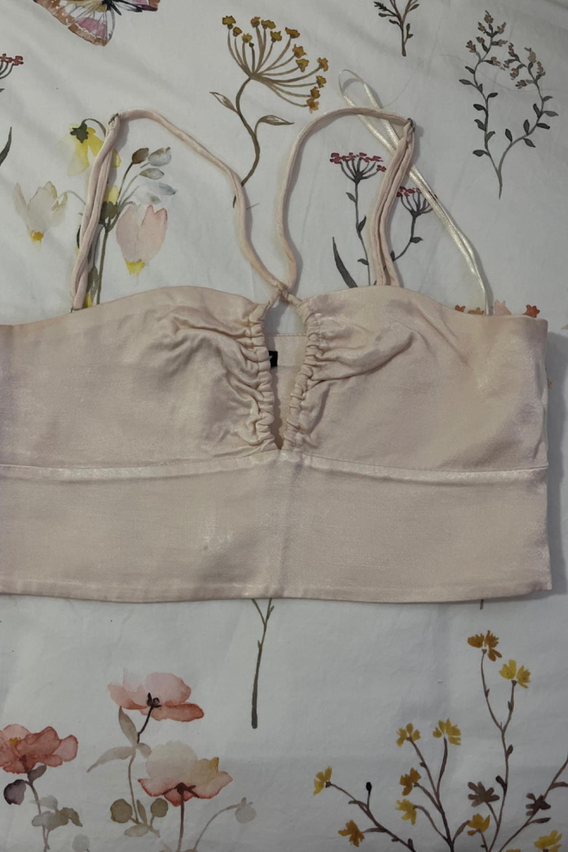 SATIN CROP TOP WITH CUT-OUT DETAIL